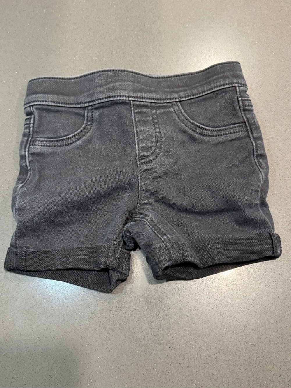 jumping beans Black Knit Roll-Cuff Shorts for Kids